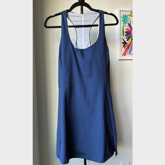 J. Crew Navy Blue CloudStretch Side-Slit Sports Dress with Shorts - Size M - Picture 3 of 8